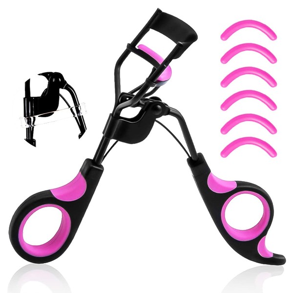 Eyelash Curlers Protable Eyelash Curler with 6 Silicone Refill Pads