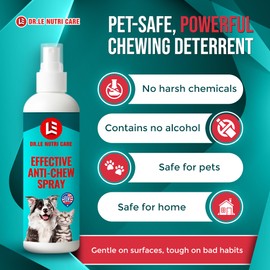 Dr. Le Nutri Care Anti-Chew Training Spray for Dogs & Cats – Made in USA – 237mL, Extended Protection Formula – Multi-Surface Application – Safe, Bitter Deterrent – Protects Furniture, Shoes and Cords