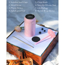 UIRZOTN Glass Cups with Lids and Straws, 16oz Stainless Steels Cups, Beer Cups, Iced Coffee Cup, Smoothie Cup, Sublimation Tumbler, Purple (Smooth Polished Finish, Sublimatable)