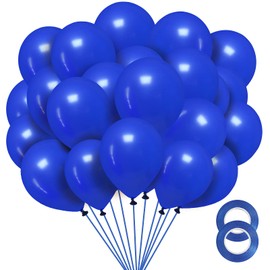 FOTIOMRG Royal Blue Balloons 12 inch, 100 Pack Royal Blue Latex Balloons for Graduation Birthday Baby Shower Wedding Retirement Anniversary Party Decorations
