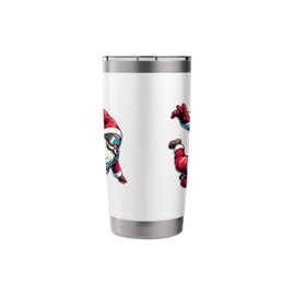 Skydiving Parachuting Funny Christmas Santa Free Flying Fall Stainless Steel Insulated Tumbler