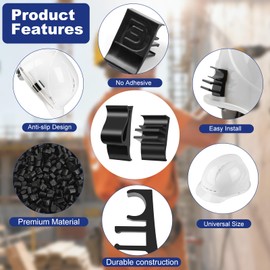 DEKELIY Hard Hat Accessory Clip Kit：3Pcs Pencil & Marker Holder Clip & 1Pcs Safety Glasses Clip Holder,No-Drill Hard Hat Clips On Tool Organizer for Standard Industrial Construction Helmet Slot