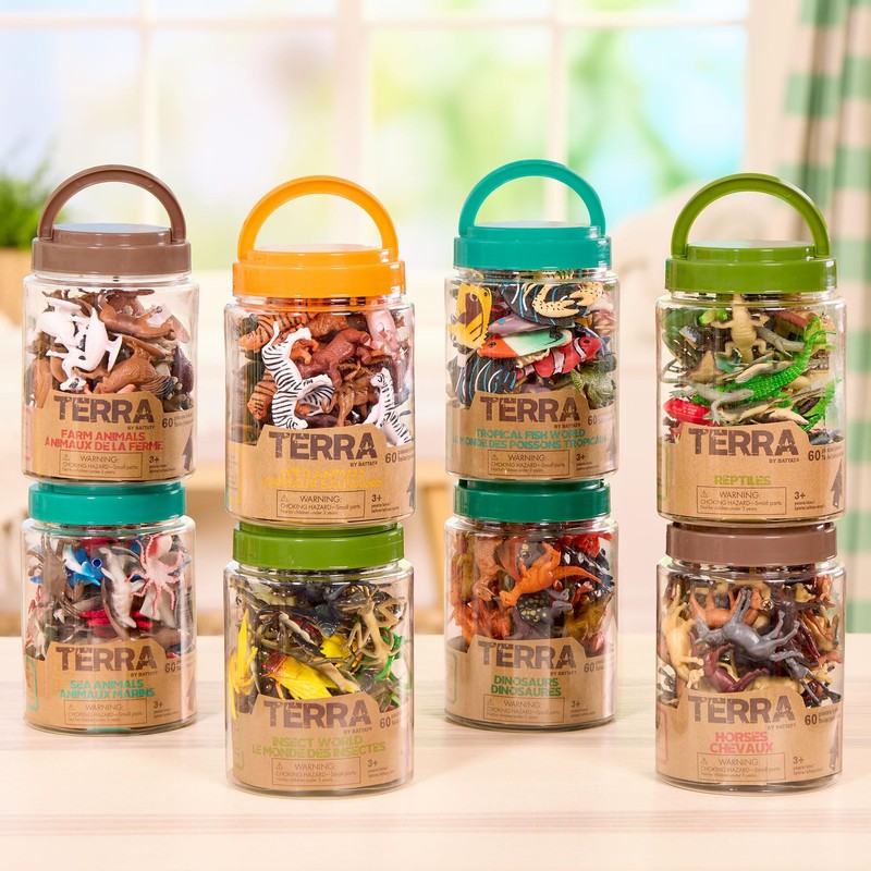 Terra by Battat – 60pcs Farm Animals Toy Tube –