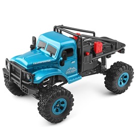HOENTECH 2.4GHz Remote Control Car, 3KM/H High Speed 4WD Electric Off-Road Climbing Crawler Vehicle, 1:18 Off-Road Monster Truck with LED Lights - Ideal Gift for Adult