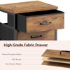 Maihail 3 Drawer Mobile File Cabinet with Wheels Fabric Vertical