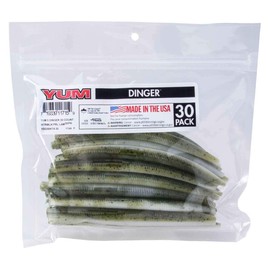 Yum Lures 5 Dinger Black, Watermelon Pearl, Pack of 30