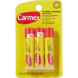 Bálsamo labial Carmex Classic original 0.15 oz, 3 barras (2 paquetes, 6 varillas)