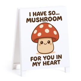 Funny Mushroom Desk Sign Positive Emotional Support Office Decor I Have So Mushroom for You in My Heart Cute Mushroom Motivational Gifts for Boyfriend Girlfriend Birthday Gift for Couple Wife Husband