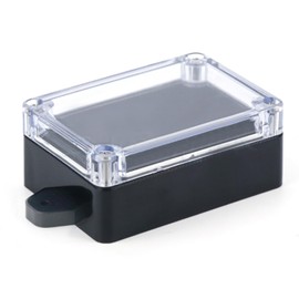 MACHSWON IP65 ABS Waterproof Junction Box 83mmx58mmx33mm Small Ear Plastic Junction Box Waterproof Dustproof Outdoor Project Box Cable Connection Protective Enclosure 2-162 Black Transparent