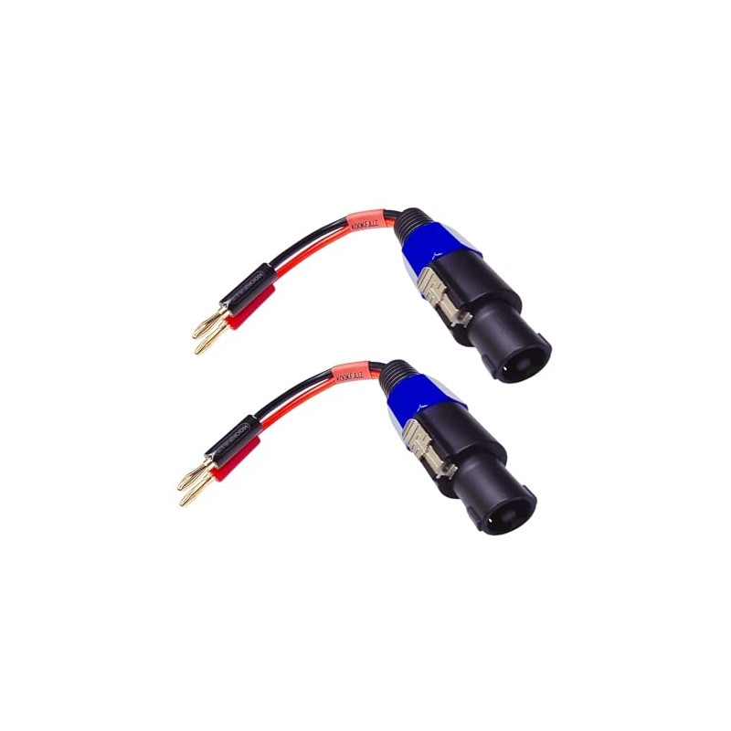 KOOKFJLLZ Banana Plug to Male Speakon Speaker Adapter Cable 12AWG