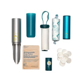 Adventure Ready Backpacking Trowel Toilet Kit - Includes Aluminum Camping Shovel, Toilet Paper, Packout Bags, Soap Flakes & Compressed Towelettes