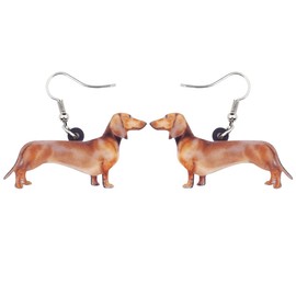 NEWEI Acrylic Cute Dachshund Earrings Dangle Puppy Pet Weiner Jewelry for Women Dog Gifts Accessories Charms, Acrylic, No Gemstone