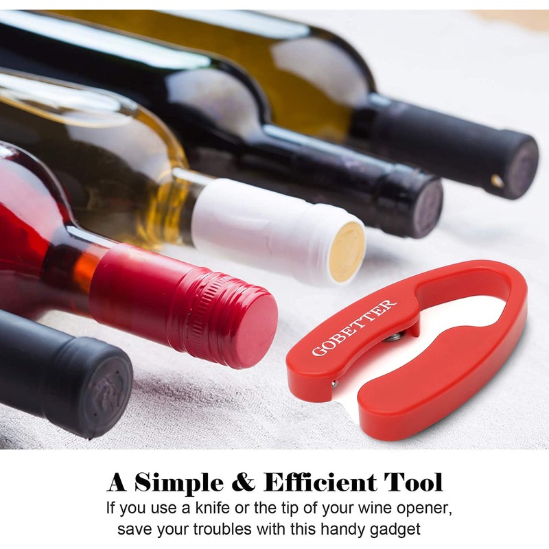 GOBETTER 2 Pcs Wine Foil Cutter Magnetic Design, 4 Stainless