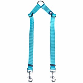 Blueberry Pet Essentials Durable Nylon Classic Double Dog Leash for Two Dogs | Medium/Large Dual Walking & Training Double Leash for Two Dogs | Dual Dog Leash Coupler in Multiple Colors | Turquoise