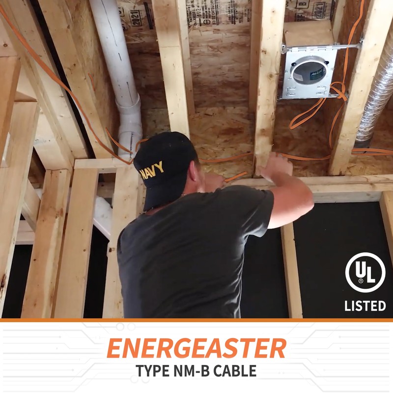 Energeaster 10/2 NM-B Wire,with Ground Indoor Electrical Copper Wire，10 Gauge