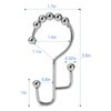 Shower Curtain Rings, SUTINE Shower Curtain Hooks, Stainless Steel Black