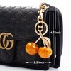 YOU WIZV Gold Cherry Bag Purse Handbag Charms Keychains for