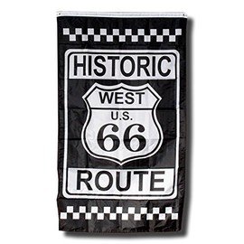 Flag Route66 Route 66 < Globus Trick >: Vertical Flag, 90 X 150 cm/Flag/Banner/Decor/American goods/