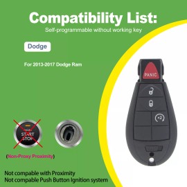 ATPSTOGO New Replacement Remote Key Fob Tool Kit For Select 2013-2017 Dodge Ram GQ4-53T
