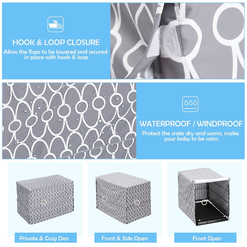 Dog Crate Cover for Wire Crates, Heavy Nylon Waterproof, Fits