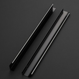 Ravinte 25 Pack Finger Pulls for Cabinets 320mm/12.5in Hole Center Tab Cabinet Handle Matte Black Finger Edge Pulls Concealed Handles for Kitchen Drawer Finger Cabinet Pulls 400mm/15.75in Length