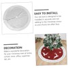 LABRIMP 1pc Plush Xmas Tree Skirt Mat Festive Tree Base
