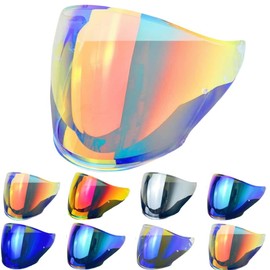 Wayocfei J-Cruise Shield Motorcycle Helmet Shield [Compatible with: J-Cruise 1/ J-Cruise 2/ J-Force 4/ CJ-2] Helmet Visor UV Absorption Motorcycle Helmet Aftermarket Replacement (Transparent REVO Red)