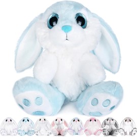 My OLi Cuddly Toy Rabbit 20 cm Plush Rabbit Stuffed Toy Cuddly Toys Floppy Ears Sitting Cuddly Rabbit Plush Toys for Girls Children Boys Blue Colour