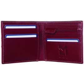 Mala Leather Edgbaston Collection Leather Bi-Fold Wallet RFID Blocking 1038_88 Dark Red