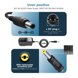 9V AC/DC Casio Keyboard Charger Power Adapter Compatible for Casio Keyboard Piano AD-5 AD-5MU WK-200 WK-210 CT-360 CTK-496 CTK-500 CTK-519 CTK-573 CTK-593 CTK-611 CTK-720 CTK-2100 Power Supply Cord