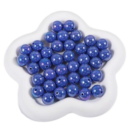120Pcs 16MM Acrylic Beads for Jewelry Making,AB Color Acrylic Beads Dark Blue Round Beads for DIY Bracelets Necklace Keychain