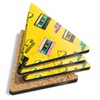 4 x Triangle Coasters - Retro Cassette Tape Music Cork