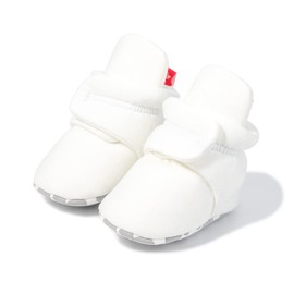 Babelvit Newborn Baby Boy Girl Soft Fleece Booties Stay On Infant Slippers Socks Shoe Non Skid Gripper Toddler First Walkers Winter Ankle Crib Shoes