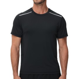 Huayuzh UV Shirt Men's Rash Guard T-Shirt Swimming Shirt UPF 50+ Quick Drying Lightweight Breathable Surfing Hiking Top, 9-black