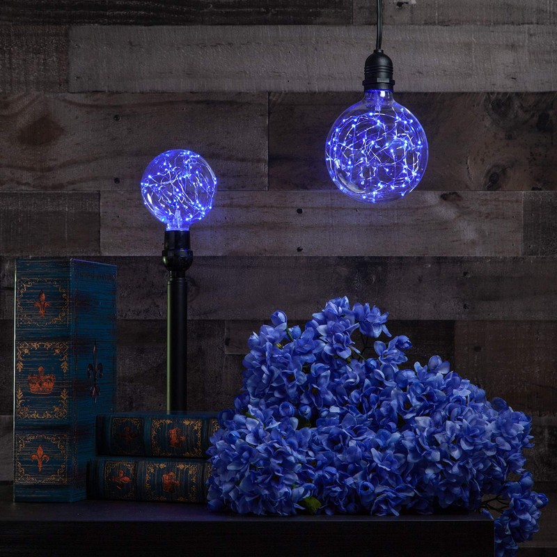 LEDimagine Fairy String Light Bulb, LED Globe Light Pendant, Blue