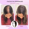 Unipearl Toppers per capelli da donna, capelli veri, marroni, con