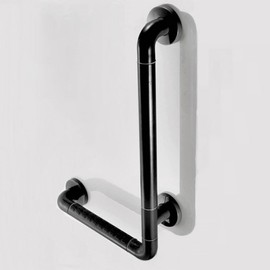 YHRJ Bathroom Grab Bars Shower Assist Black L-Shaped Safety handrail,Bathroom Non-Slip Assist handrail with Luminous Circle,Can Bear 200kg (Color : Black, Size : 4060cm)