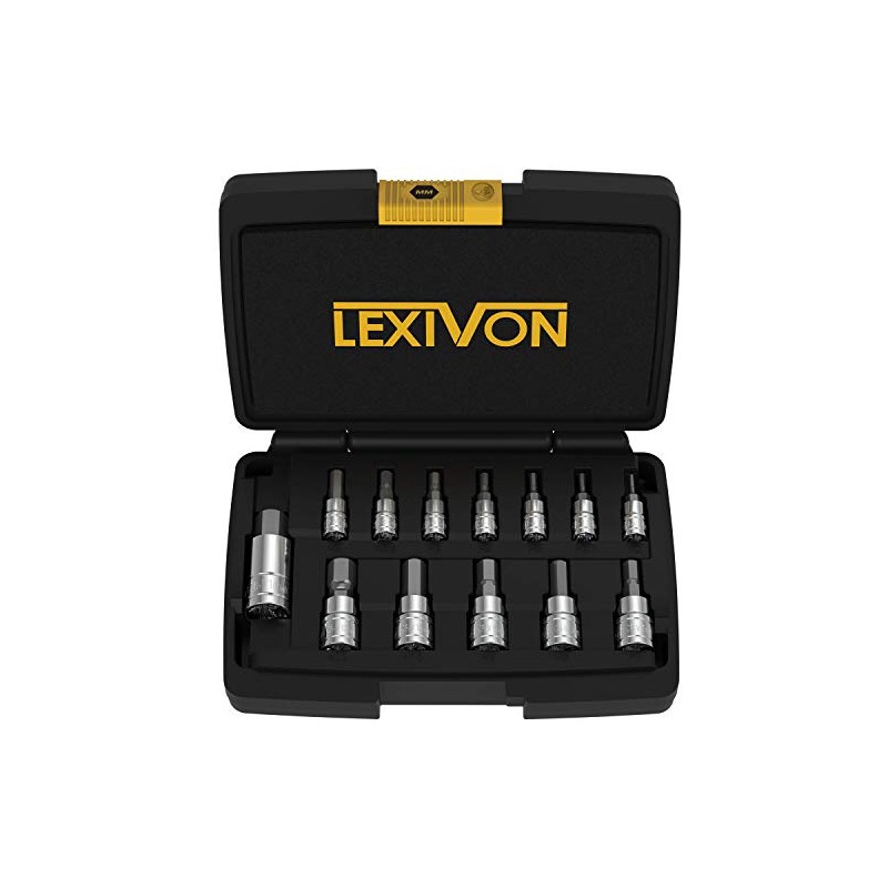 LEXIVON HEX Bit Socket Set, Premium S2 Alloy Steel |