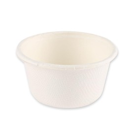 FRANZ MENSCH NatureStar Organic Dressing Cups, Round, Sugarcane, White, V: 60 ml, Diameter: 6 cm, Height: 3 cm, Pack of 500