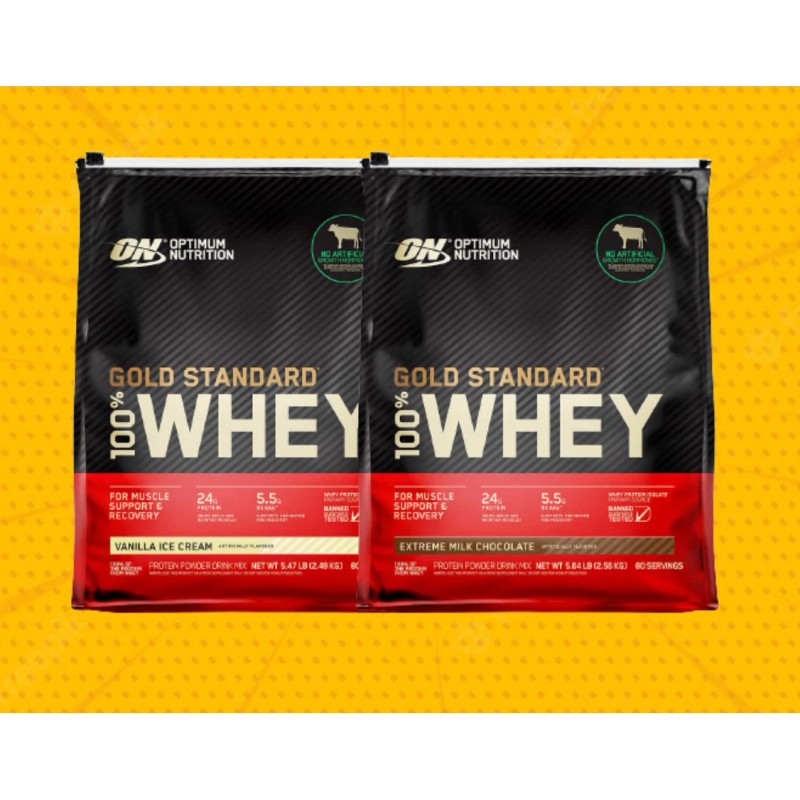 Optimum Nutrition Gold Standard 100% Whey Protein, rBST Free, 80