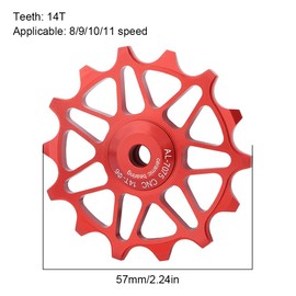 Rear Derailleur Pulley, 14T Ceramic Jockey Wheel Narrow Wide Teeth Bike Guide Roller Wheel for Road Bike Mountain Bike MTB BMX