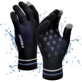 DRYMILE Hyla Waterproof Gloves - Warm Touchscreen Winter Snow Wool Blend Hand Gloves for Men & Women - Work, Hiking, Skiing, Running, Biking, Riding Glove, Ideal for Cold Weather - XL, Black