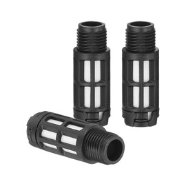 PATIKIL Pneumatic Muffler G 1/4, 3 Pack Plastic Air Compressor Exhaust Muffler Filters Air Solenoid Valve Muffler Fitting for Automation Pneumatic Equipment, Black