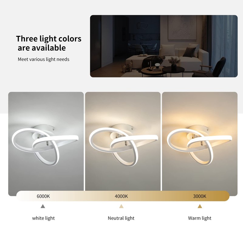 minfair Modern LED Ceiling Light,Round Geometry Ceiling Lamp,Chic Chandelier 4500K