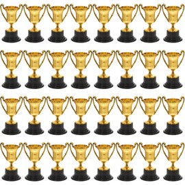 NUOBESTY Mini Trophies, 32pcs Mini Trophy Kids Mini Award Trophies Plastic Prize Cup Small Reward Trophy for Kids Competition Games Party Favors