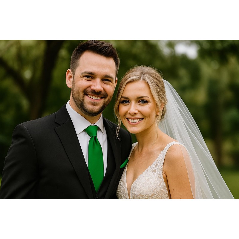 trilece Emerald Green Ties for Men - Mens Solid Color