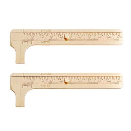 TopHomer 2 Pcs Brass Vernier Caliper Sliding Gauge Mini Vernier Caliper Perfect for Measuring Wooden Beads, Glass Beads, Rings, Gemstones(Double Scale, 0-100 mm)