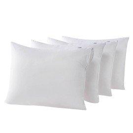 4 Pack Waterproof Down Feather Proof Pillow Protectors with Zipper King Size Set of 4 Poke Proof Bed Pillow Covers