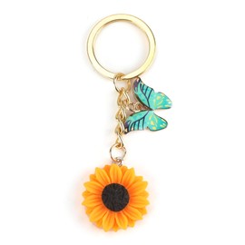 Cute Cartoon Anime Sunflower Keyring, Gift for Women, Small Gifts for Girlfriends, A Must-Have Accessory for Girlfriend, Ideal as a Birthday Gift or to Cheer Up, Silver7, S