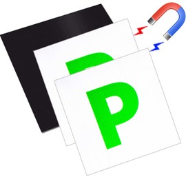 JinRui-T 3 Pack P Plates Magnetic Sticker,Reflective New Driver Sticker, P sign for New Drivers Pass Plates for Car New Driver UK